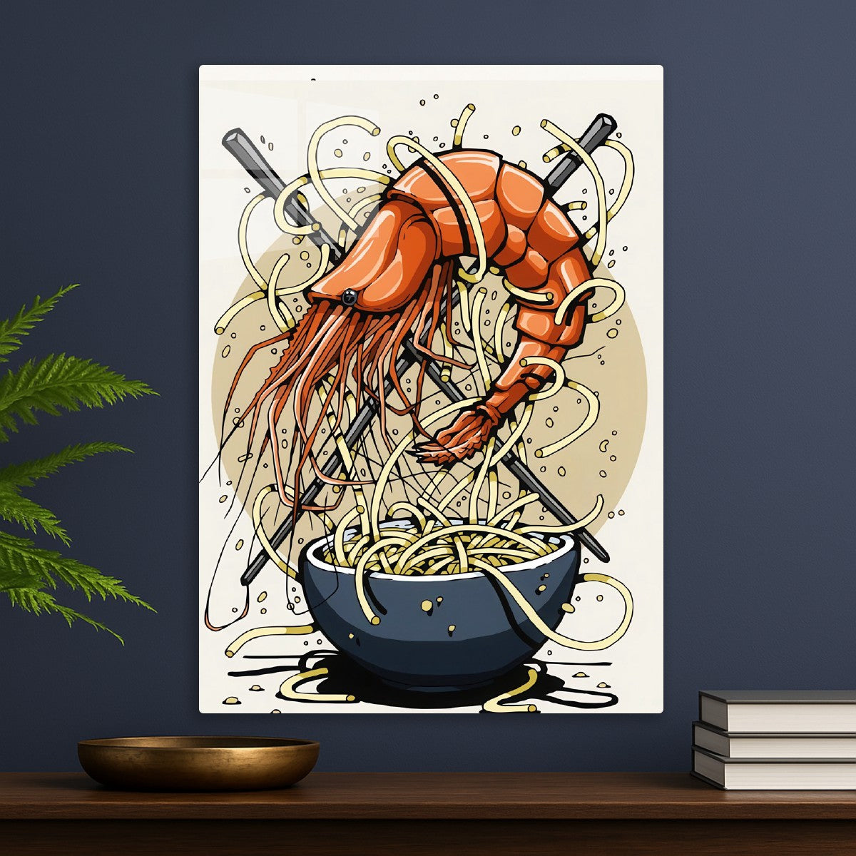 Shrimp and Noodles Illustratio