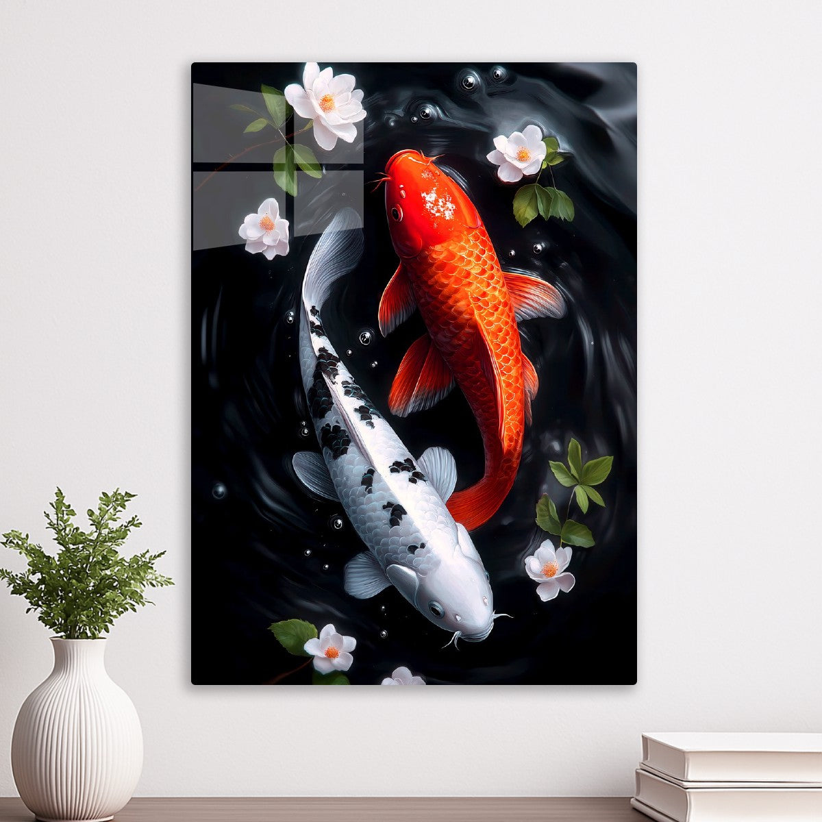 Red and white koi