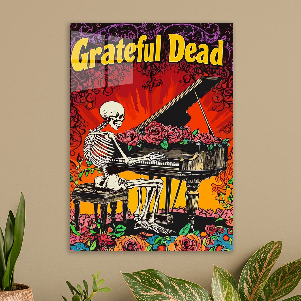Grateful Dead Piano Skull