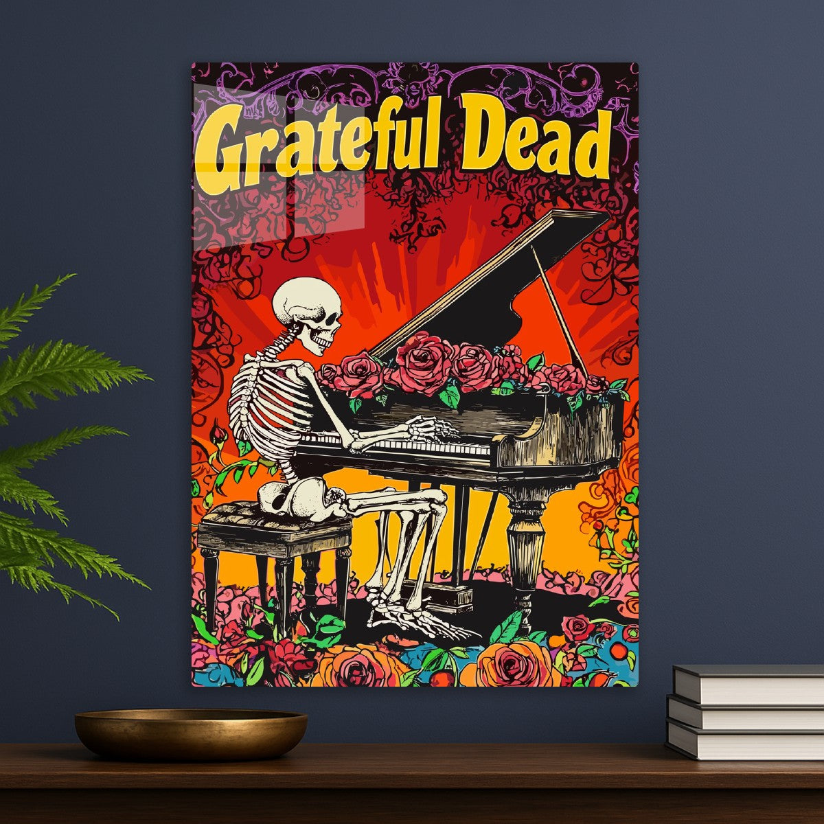 Grateful Dead Piano Skull