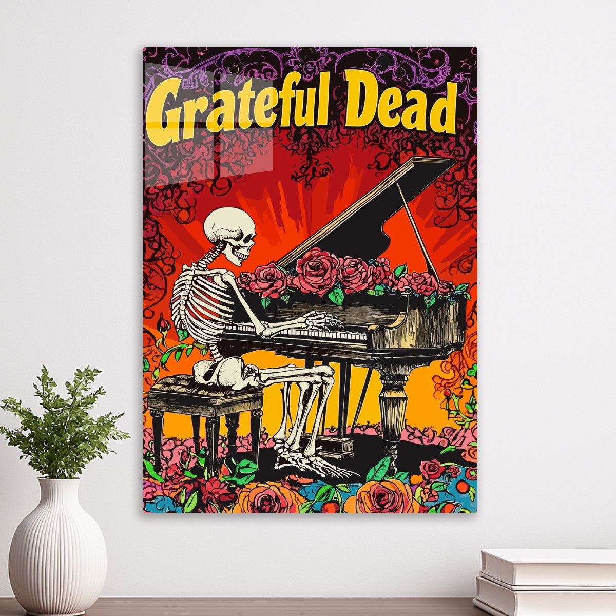 Grateful Dead Piano Skull
