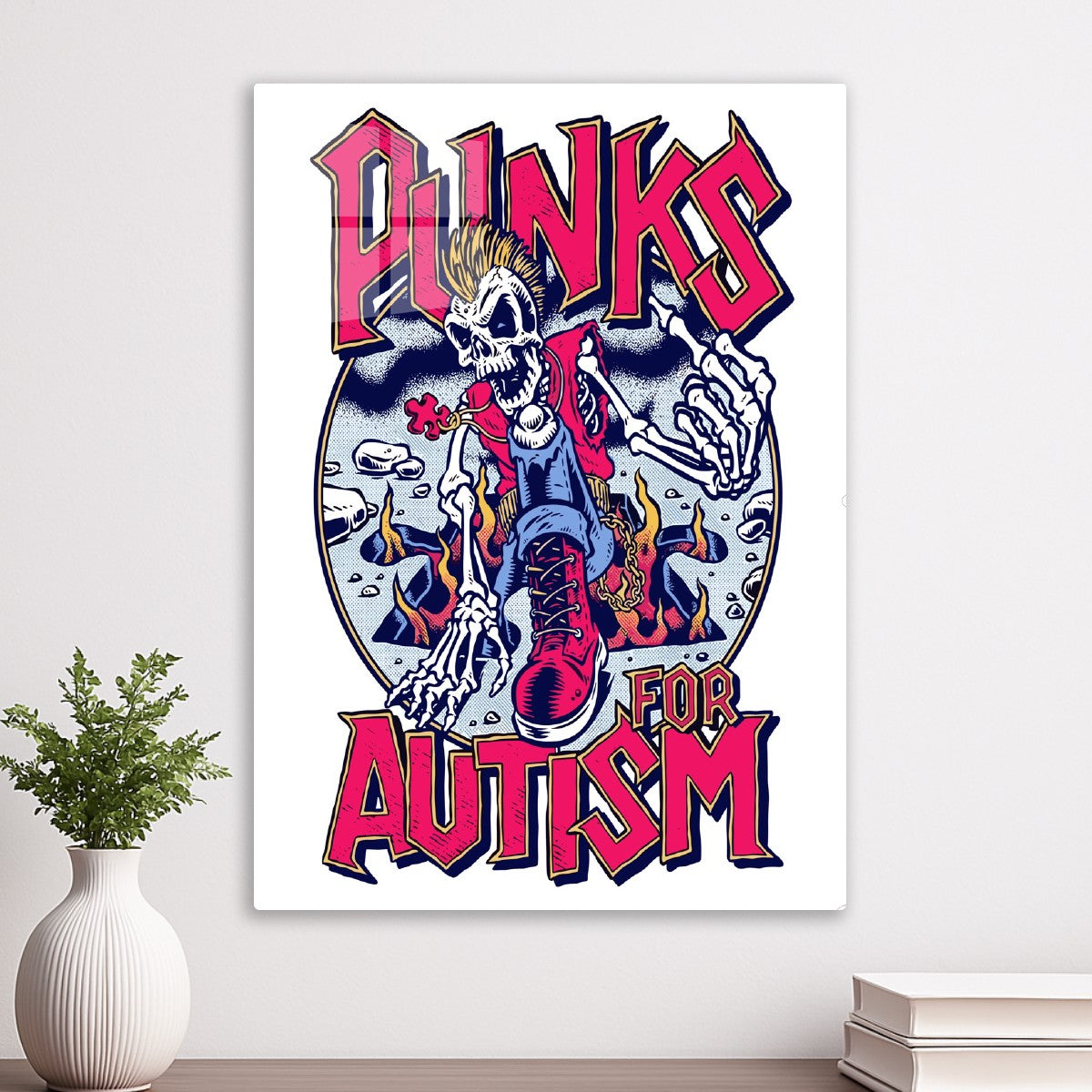 Punks for Autism Skeleton Illu