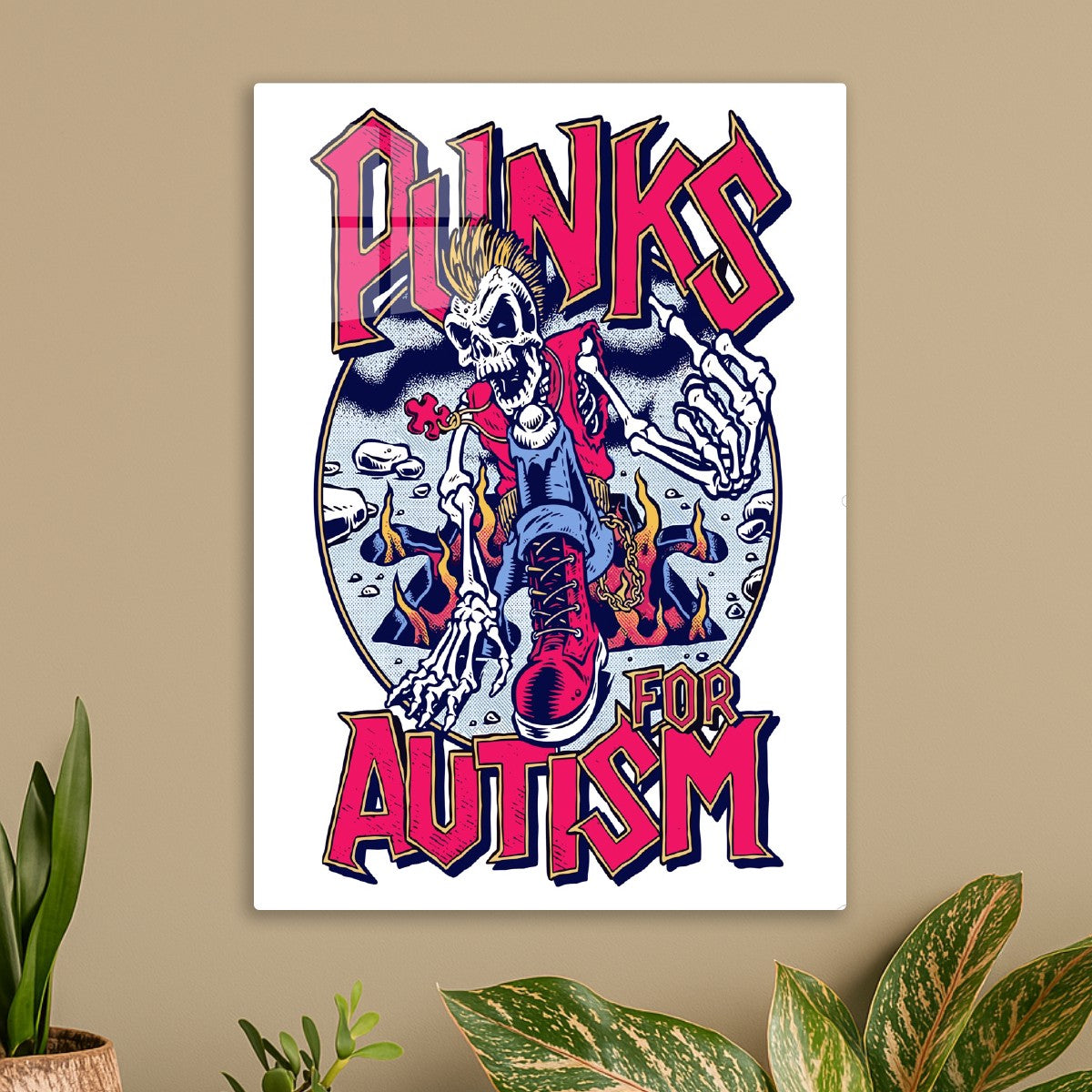 Punks for Autism Skeleton Illu