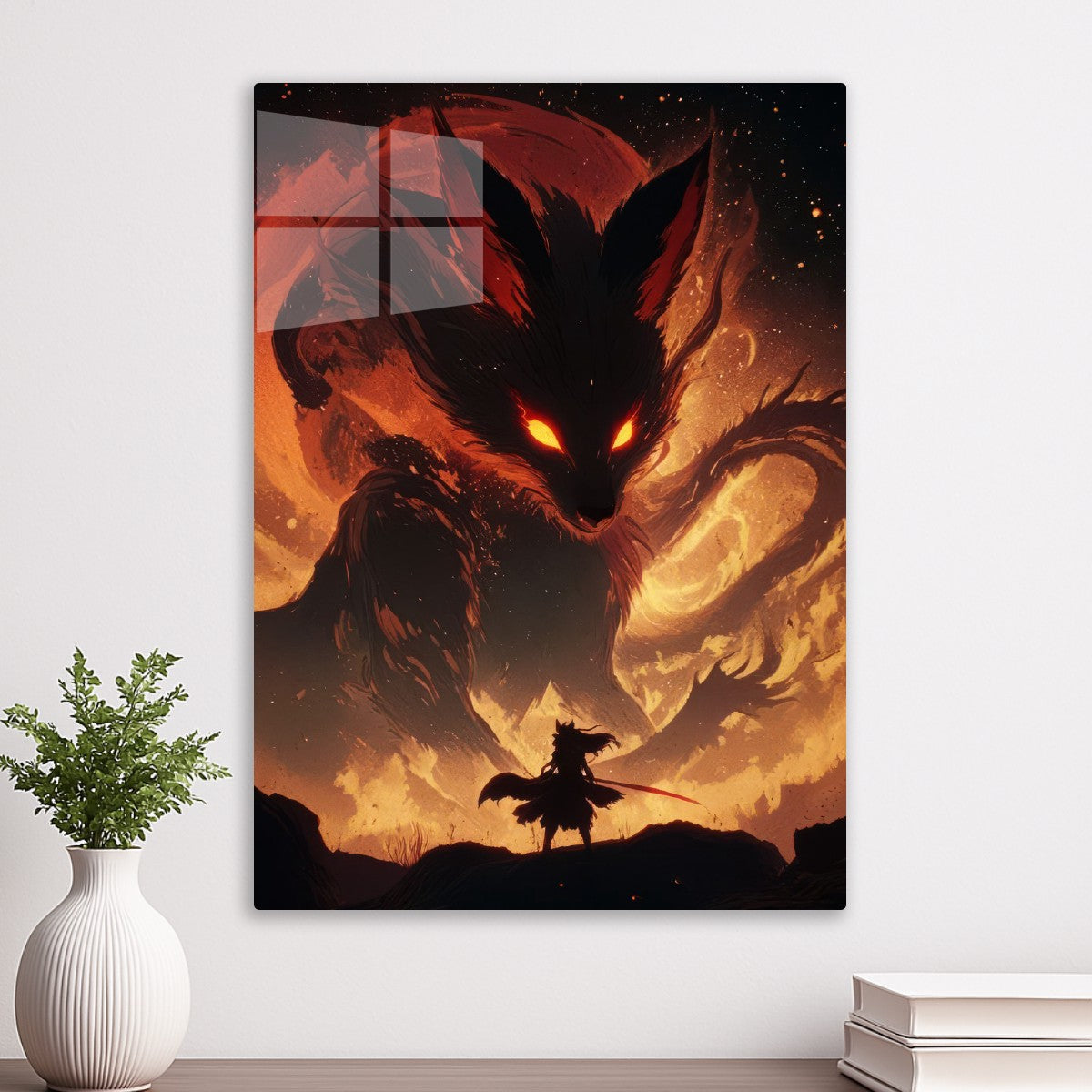 Warrior facing fox spirit