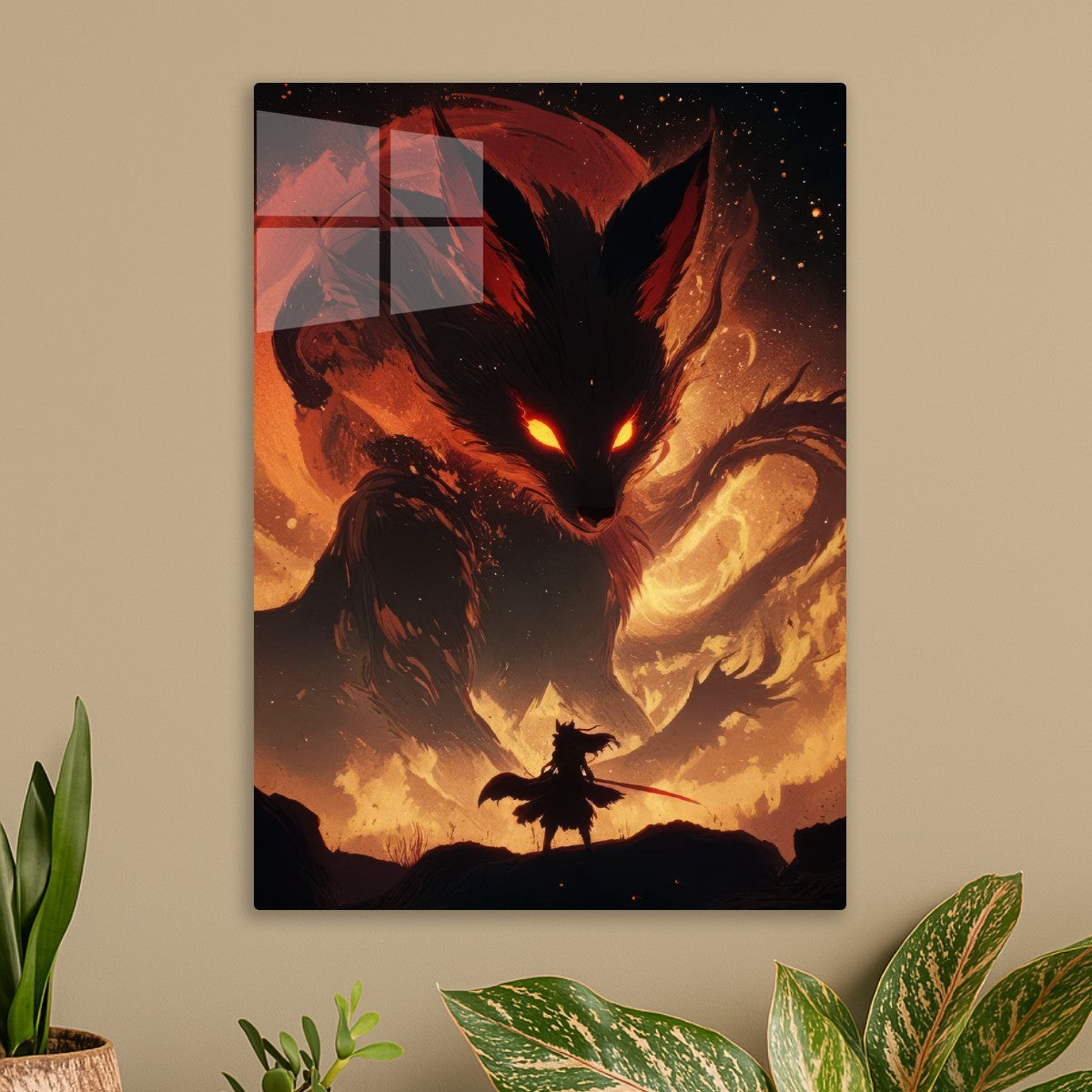 Warrior facing fox spirit