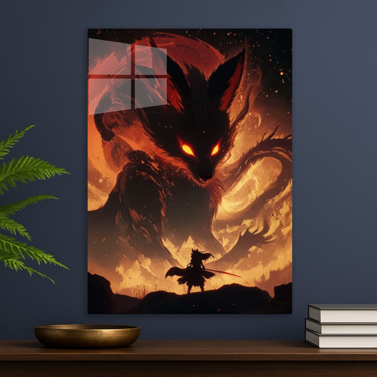 Warrior facing fox spirit