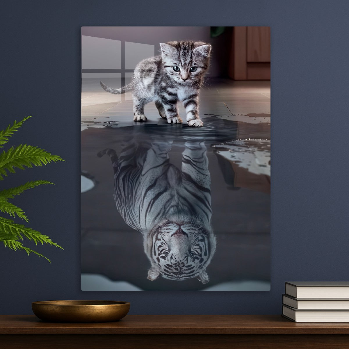 Kitten's Tiger Reflection