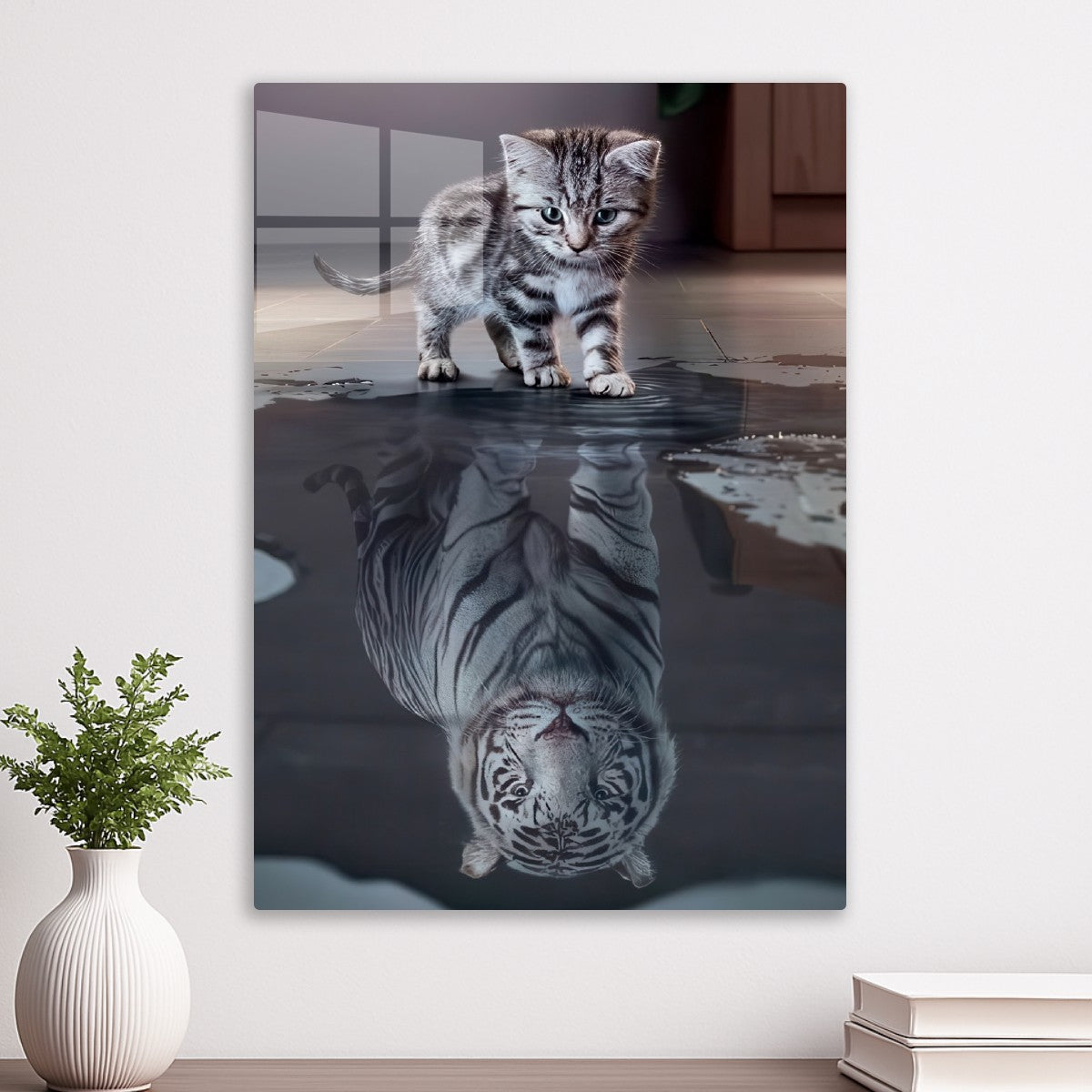Kitten's Tiger Reflection