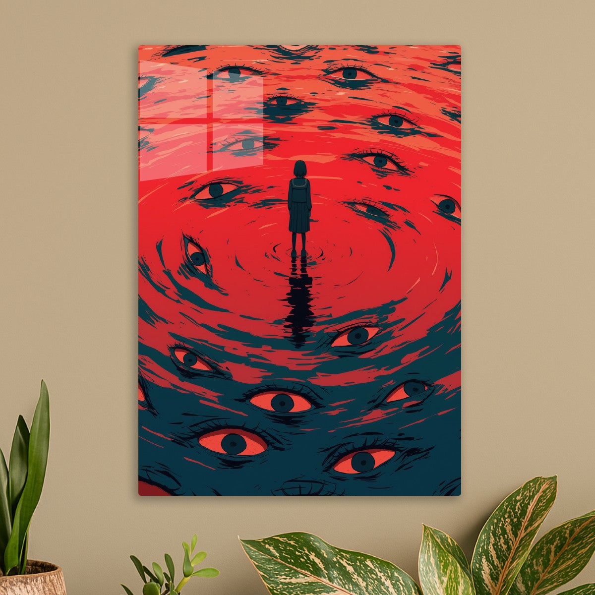 Girl Surrounded by Eyes