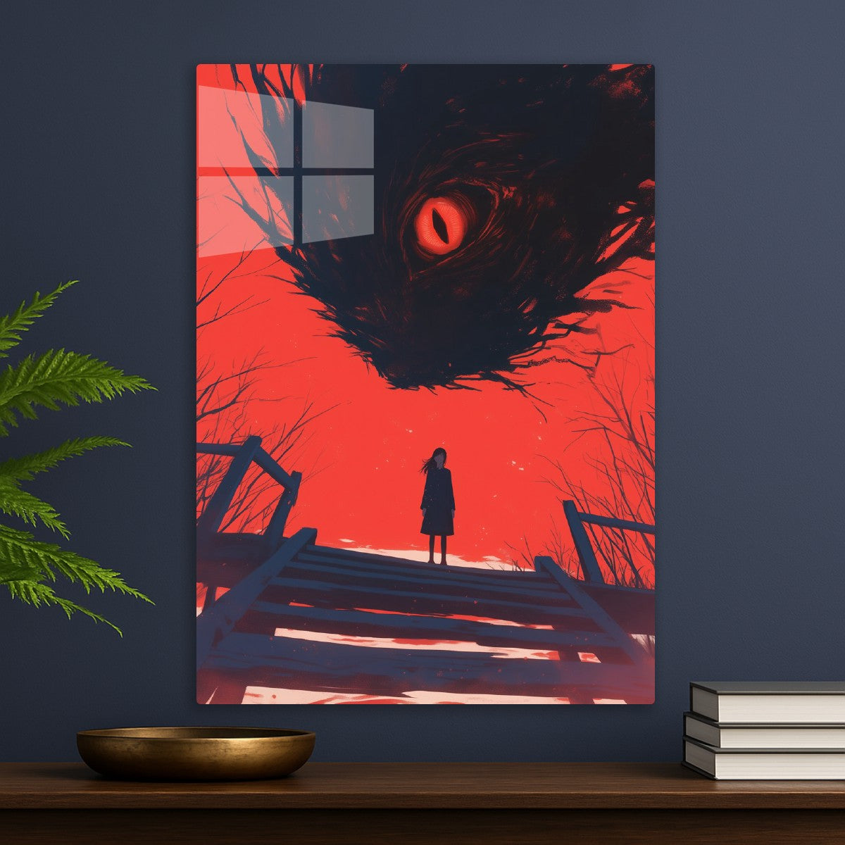 Red Sky, Girl, and Monster Eye