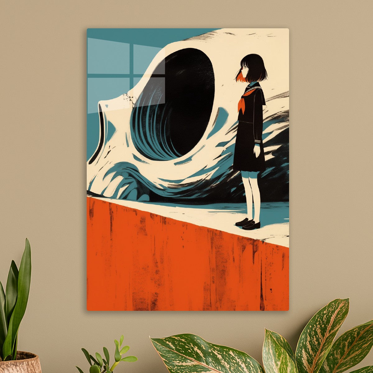 Girl and Skull Minimalist Art