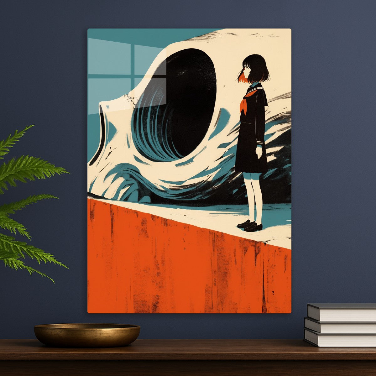 Girl and Skull Minimalist Art