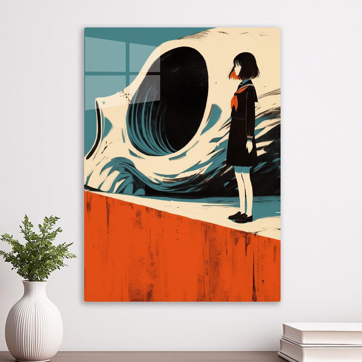 Girl and Skull Minimalist Art