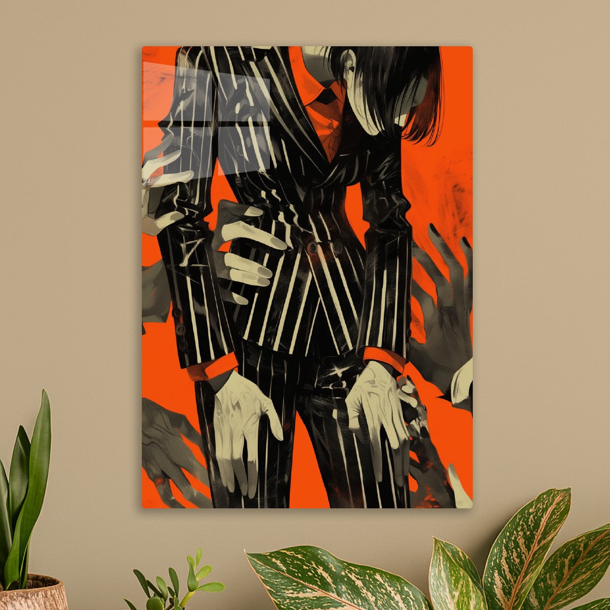 Striped Suit with Hands