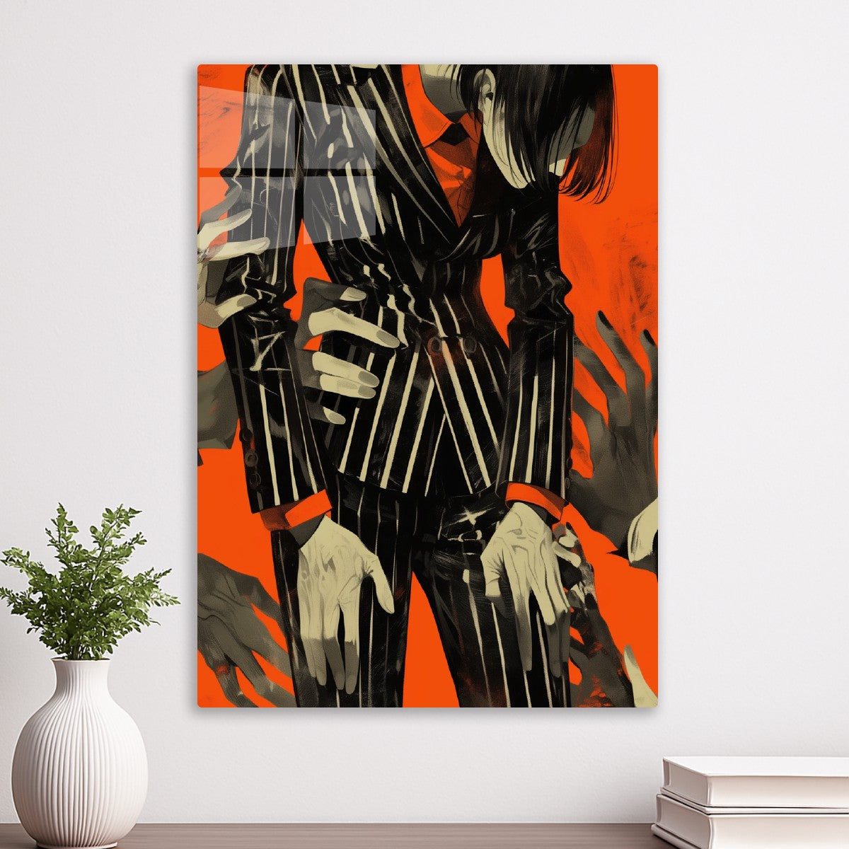 Striped Suit with Hands