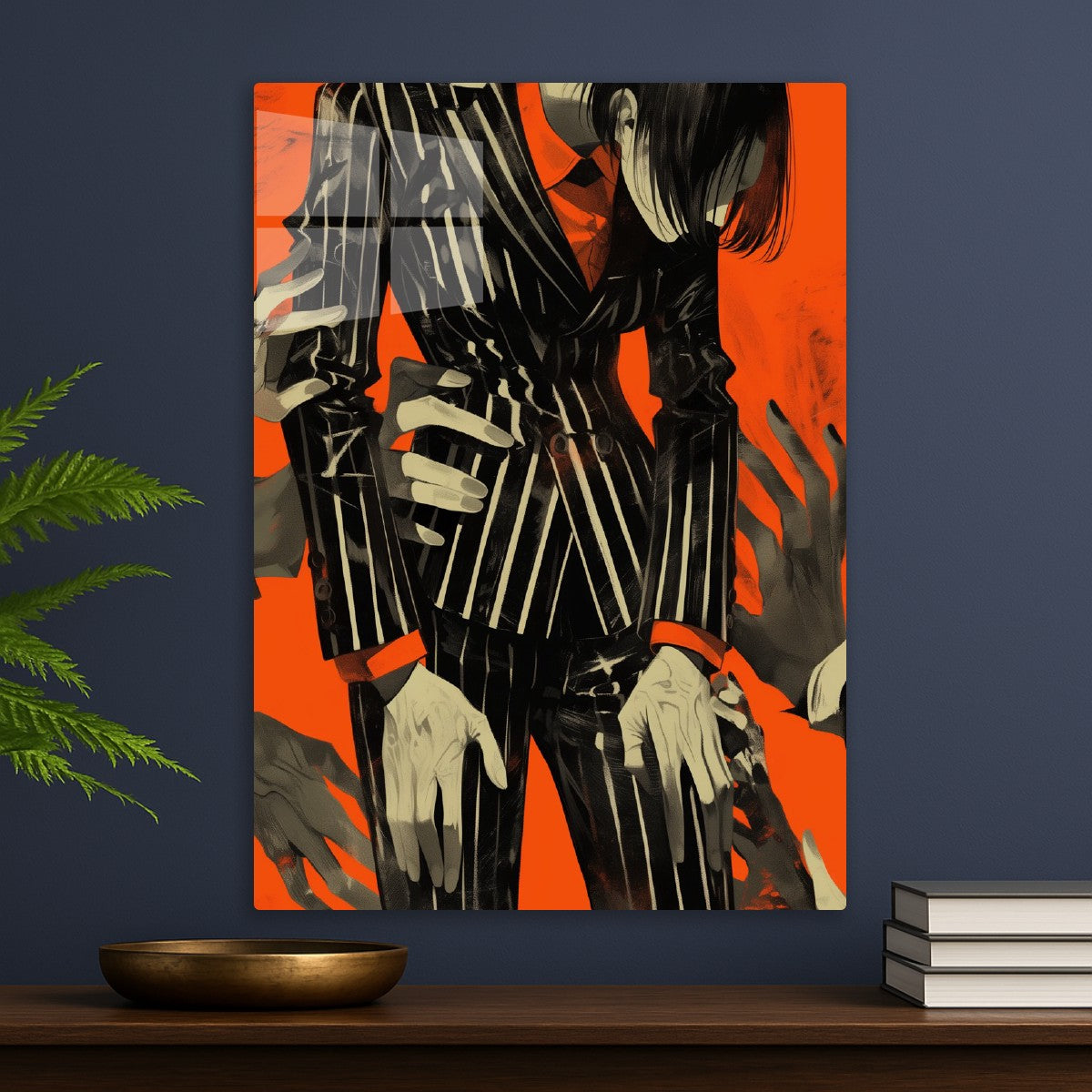 Striped Suit with Hands