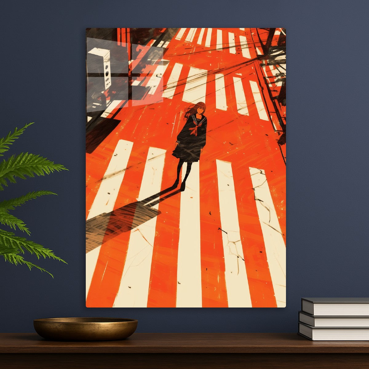 Anime Girl on Crosswalk