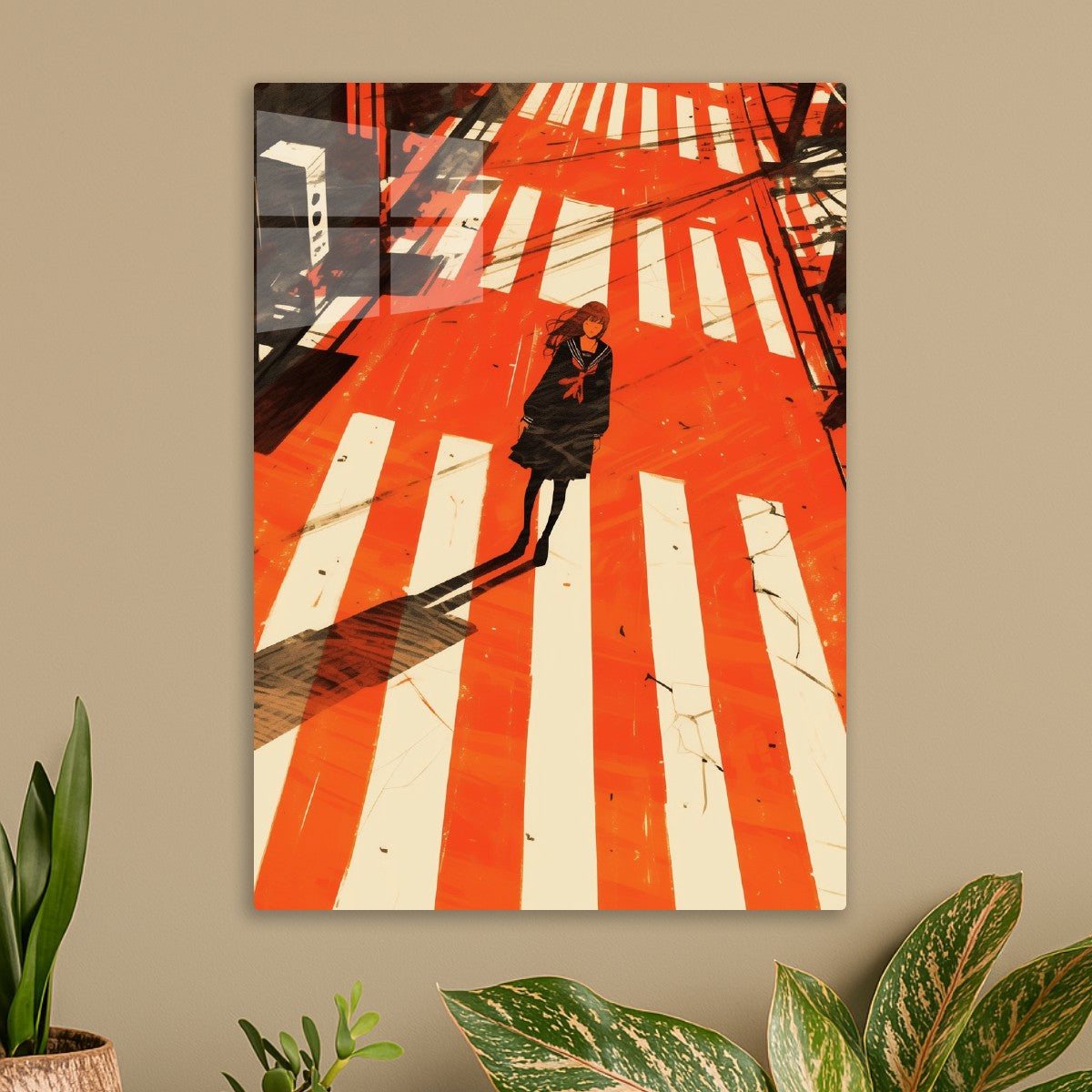 Anime Girl on Crosswalk