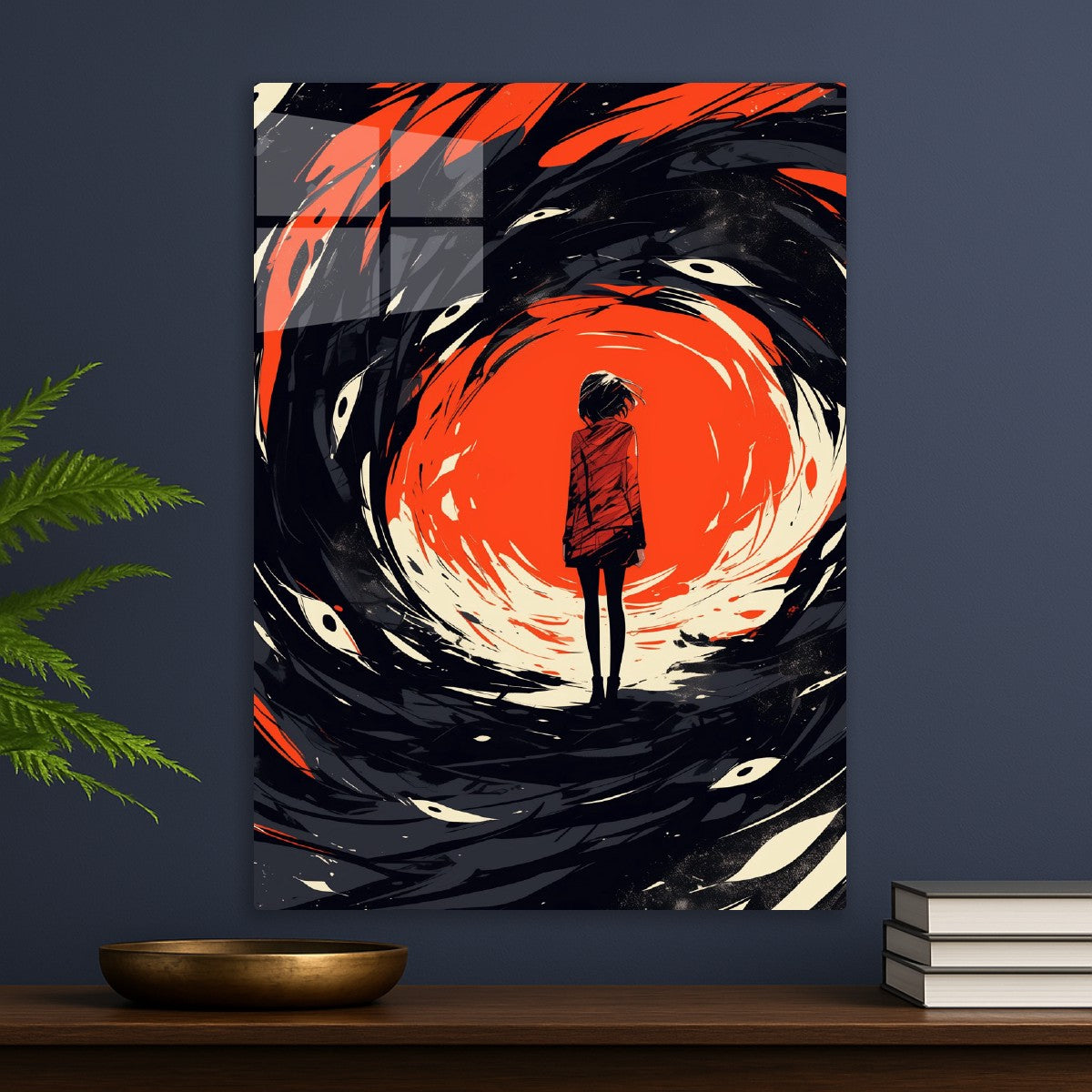 Girl in swirling vortex of eye