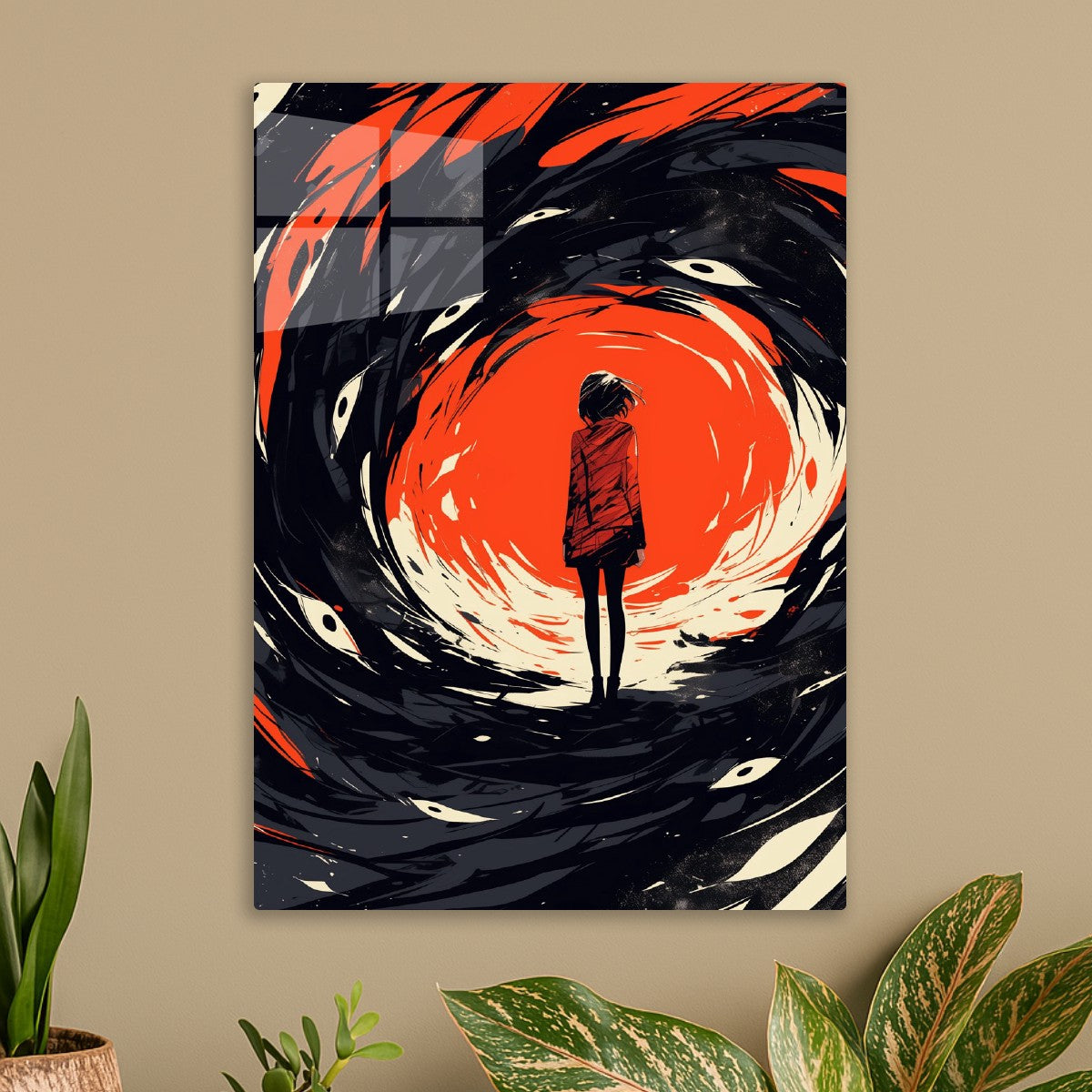 Girl in swirling vortex of eye