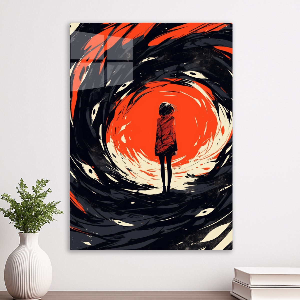 Girl in swirling vortex of eye
