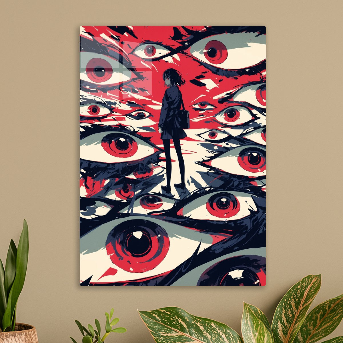 Anime Girl Surrounded by Eyes