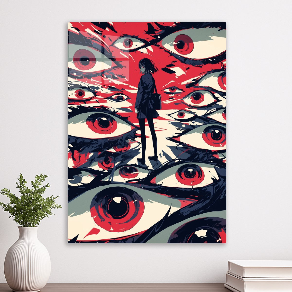 Anime Girl Surrounded by Eyes