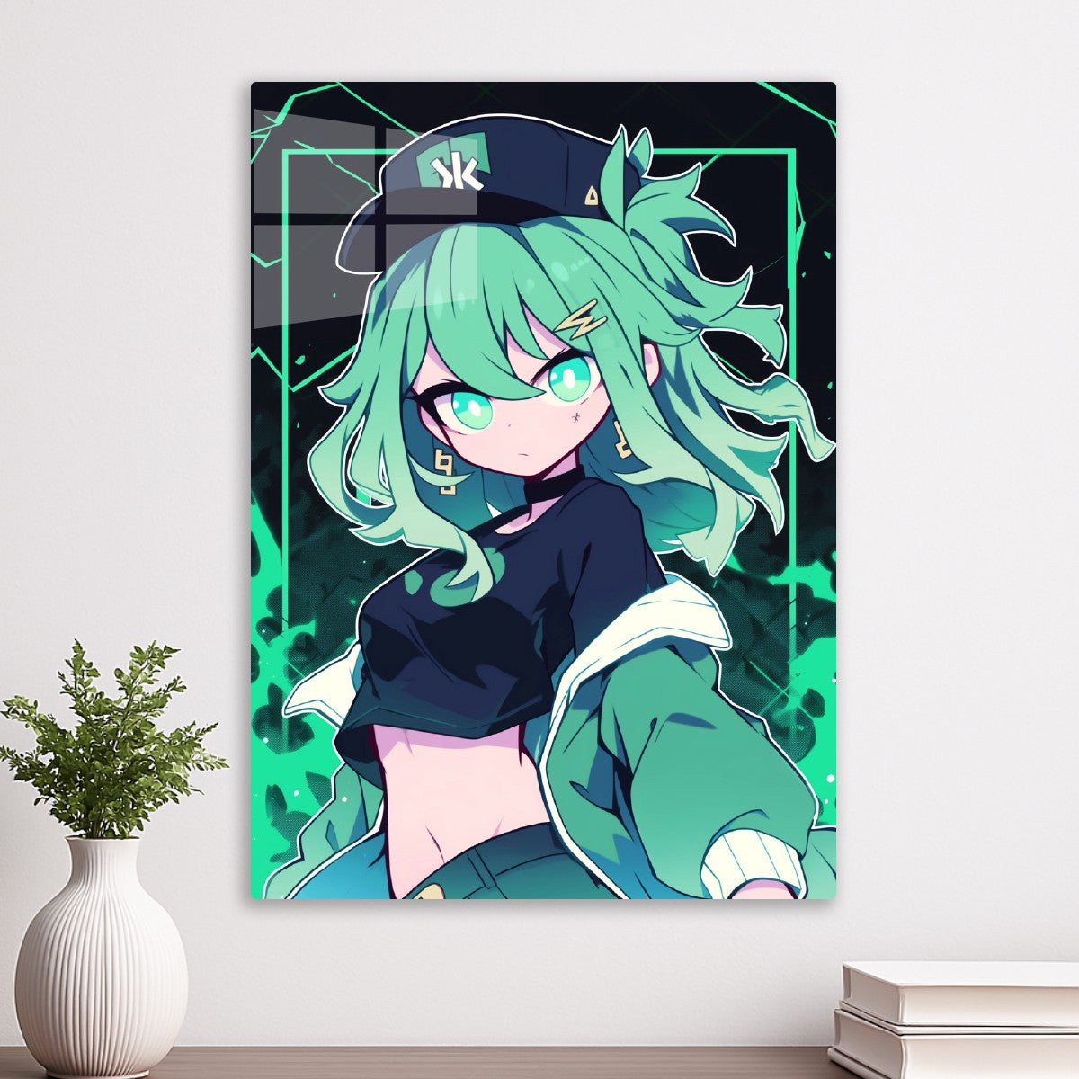 Anime Girl with Green Hair