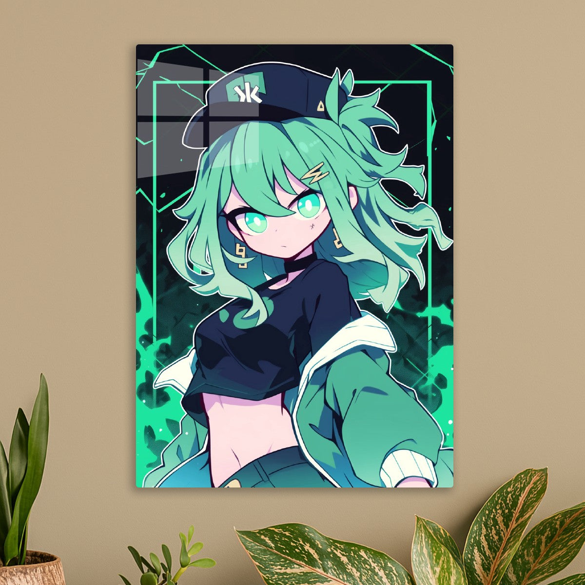 Anime Girl with Green Hair