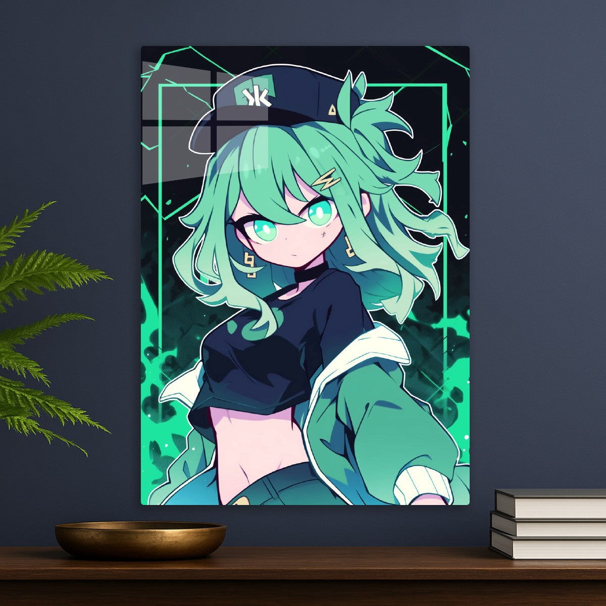 Anime Girl with Green Hair