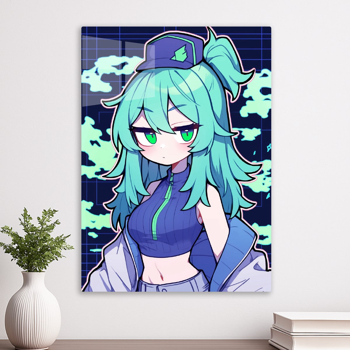 Anime Girl with Turquoise Hair