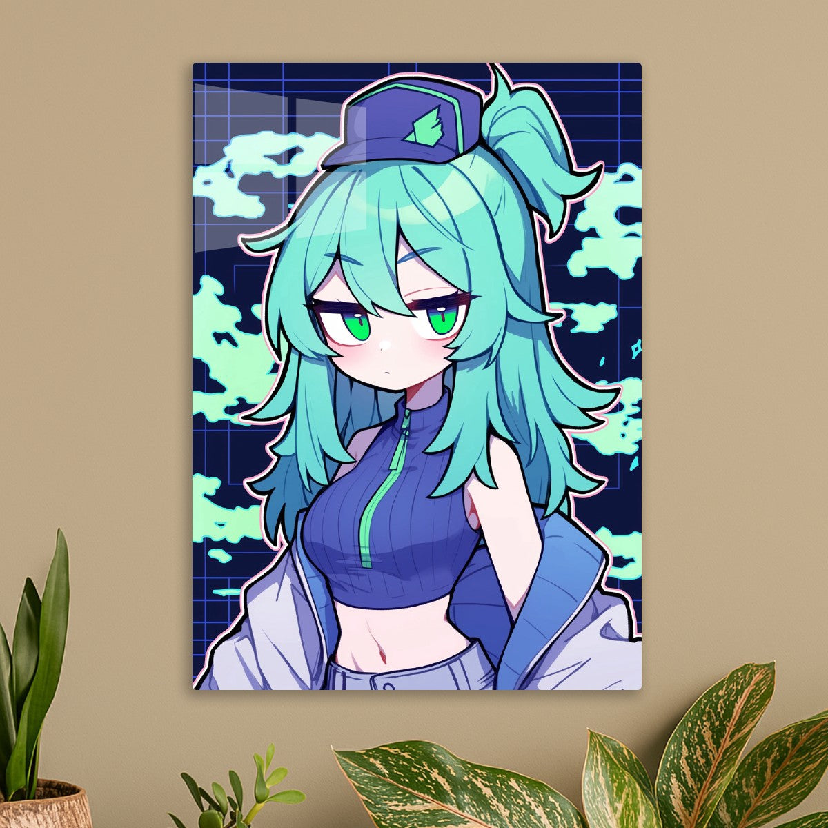 Anime Girl with Turquoise Hair