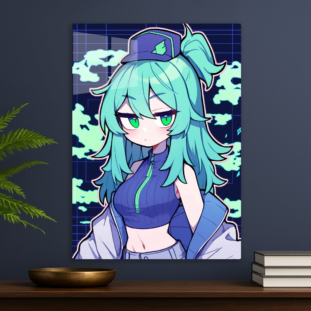 Anime Girl with Turquoise Hair