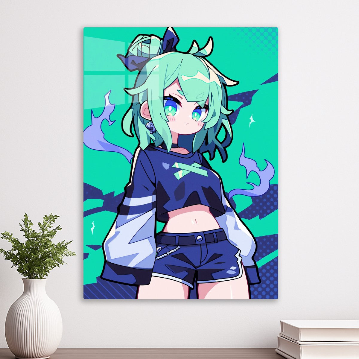 Anime Girl with Mint Hair