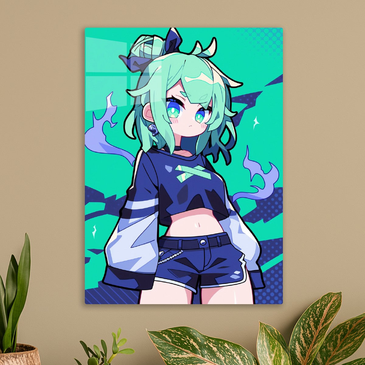 Anime Girl with Mint Hair