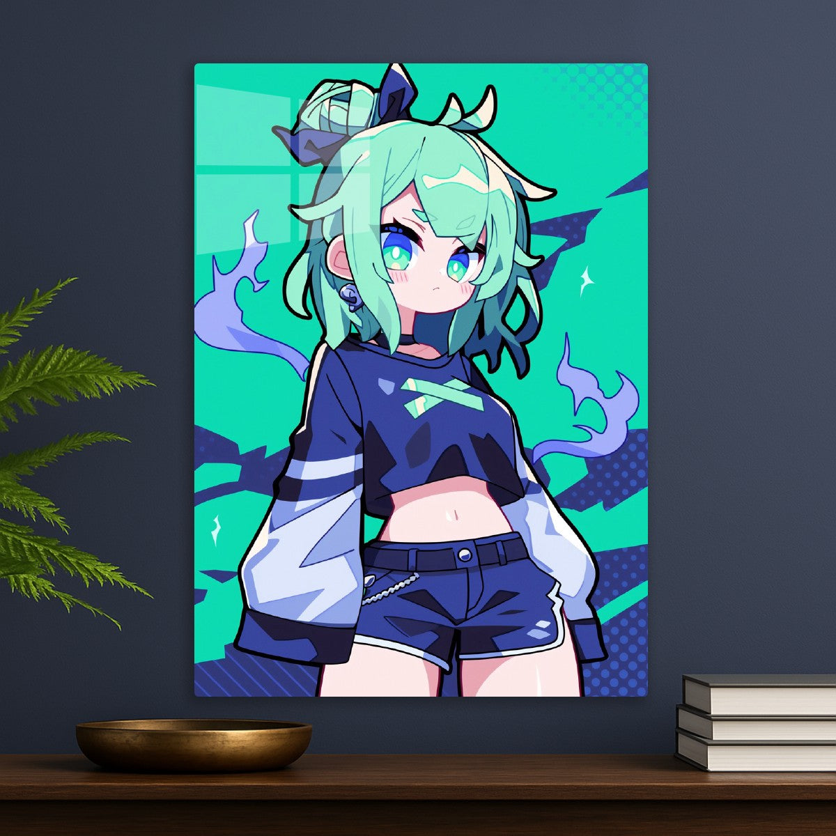 Anime Girl with Mint Hair