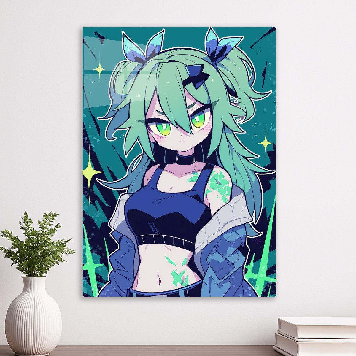 Anime Girl with Green Hair