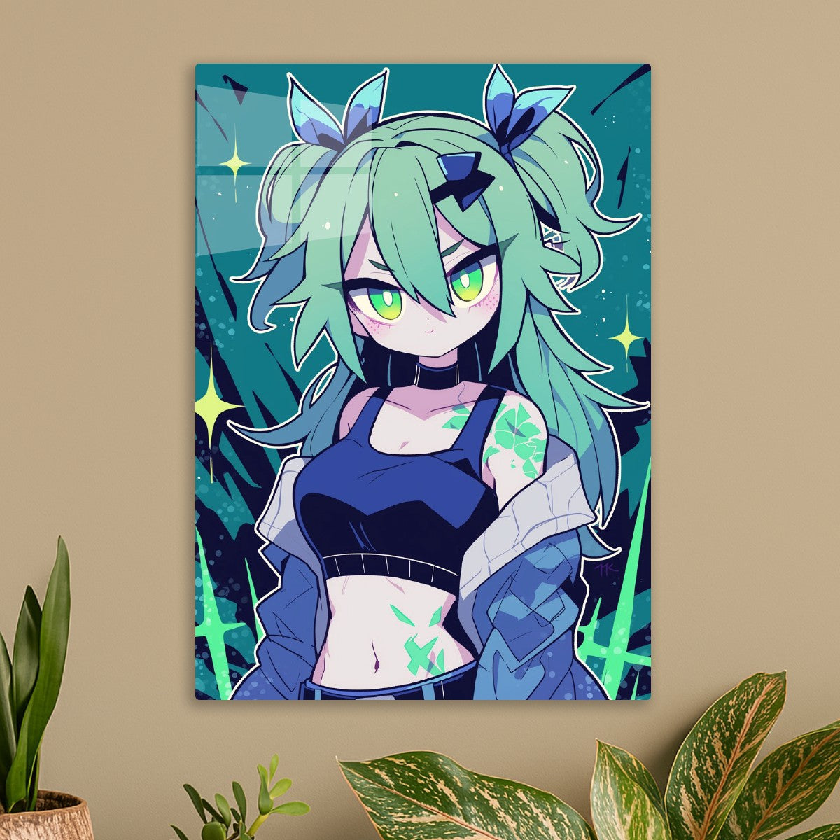 Anime Girl with Green Hair