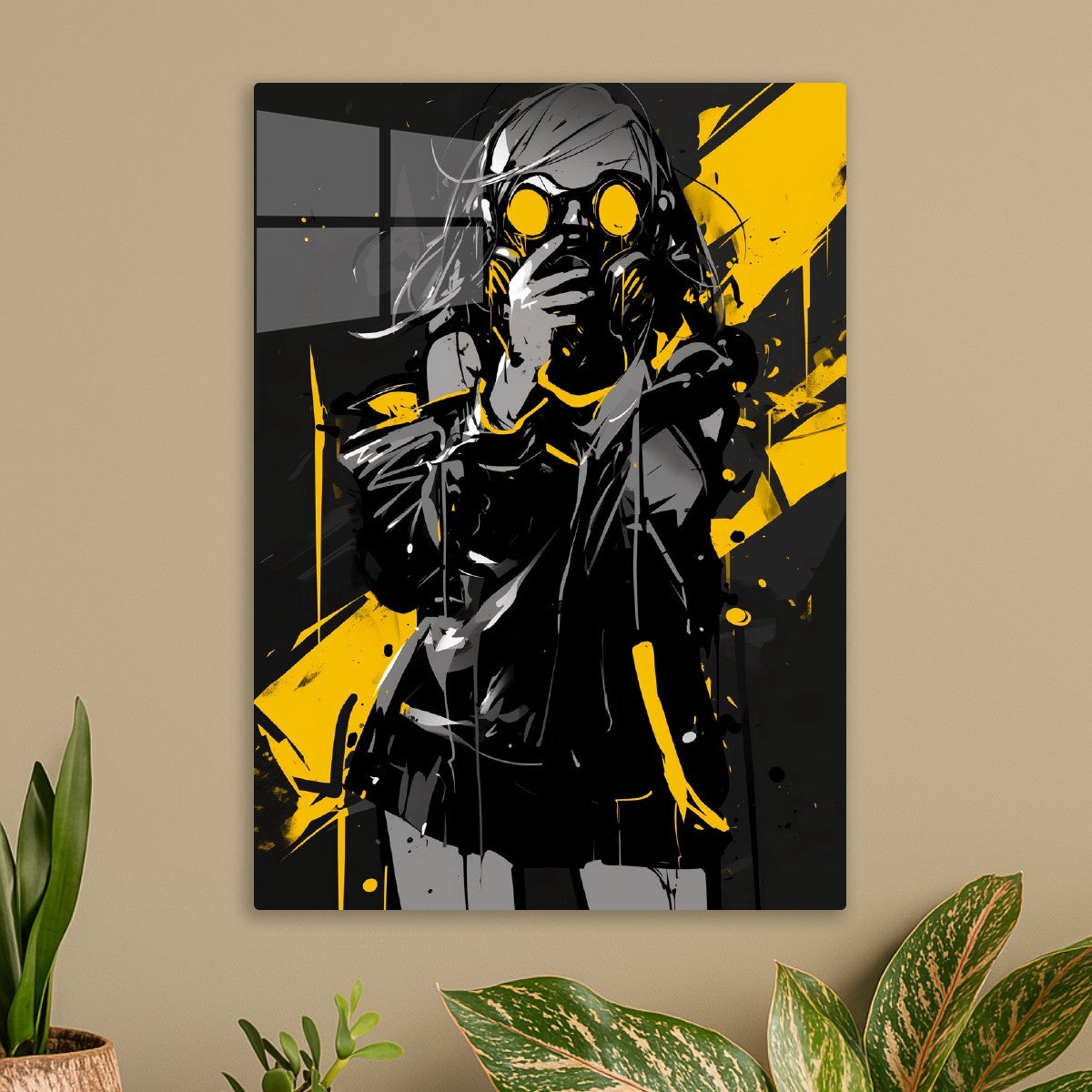 Gas Mask Girl - Yellow / Black