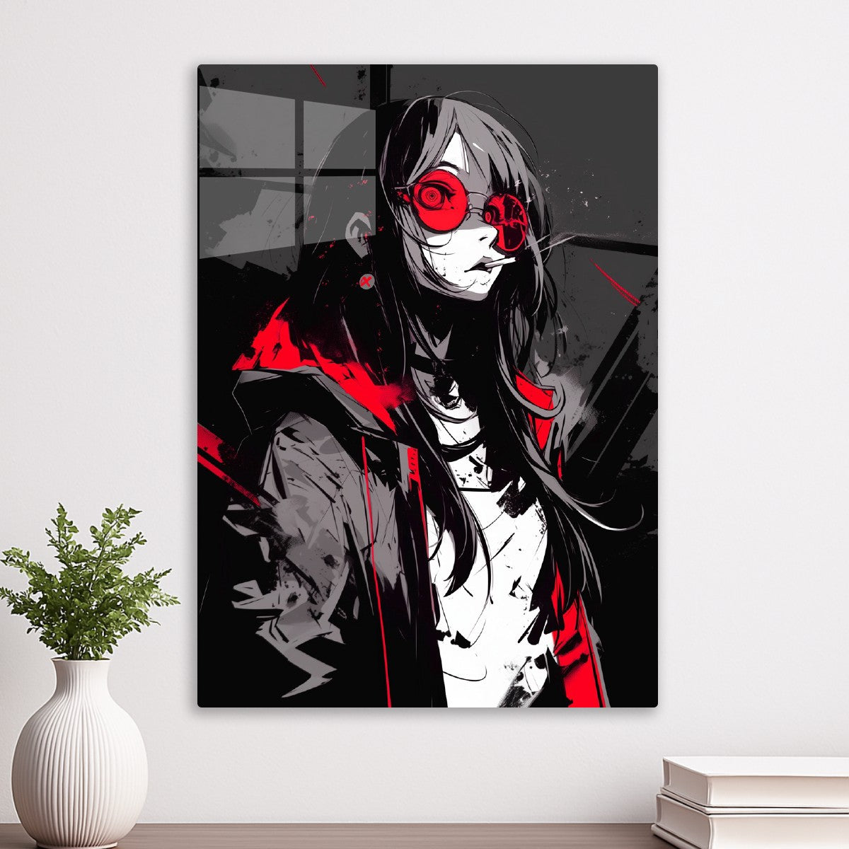 Red and Black Girl Smoking