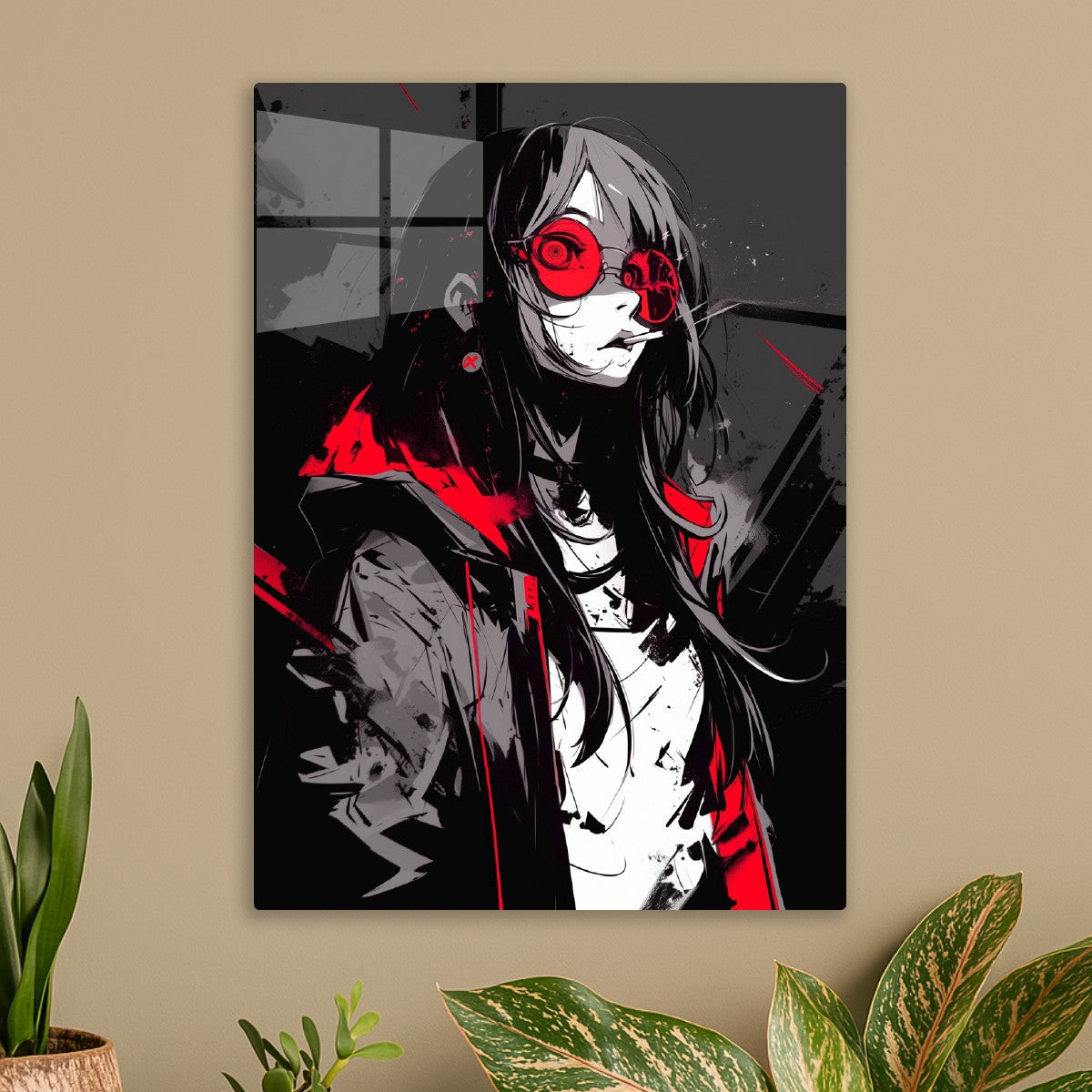 Red and Black Girl Smoking