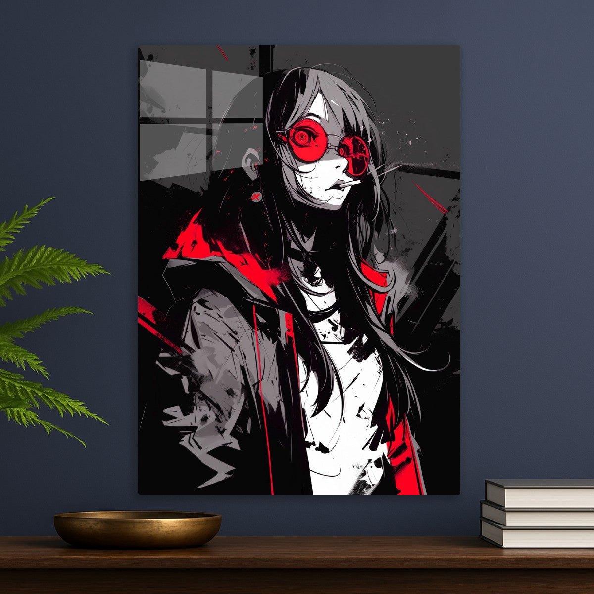 Red and Black Girl Smoking