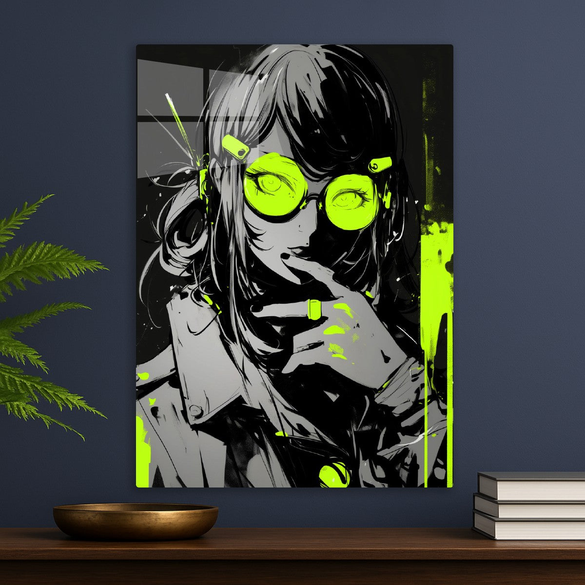 Neon Anime Girl Portrait