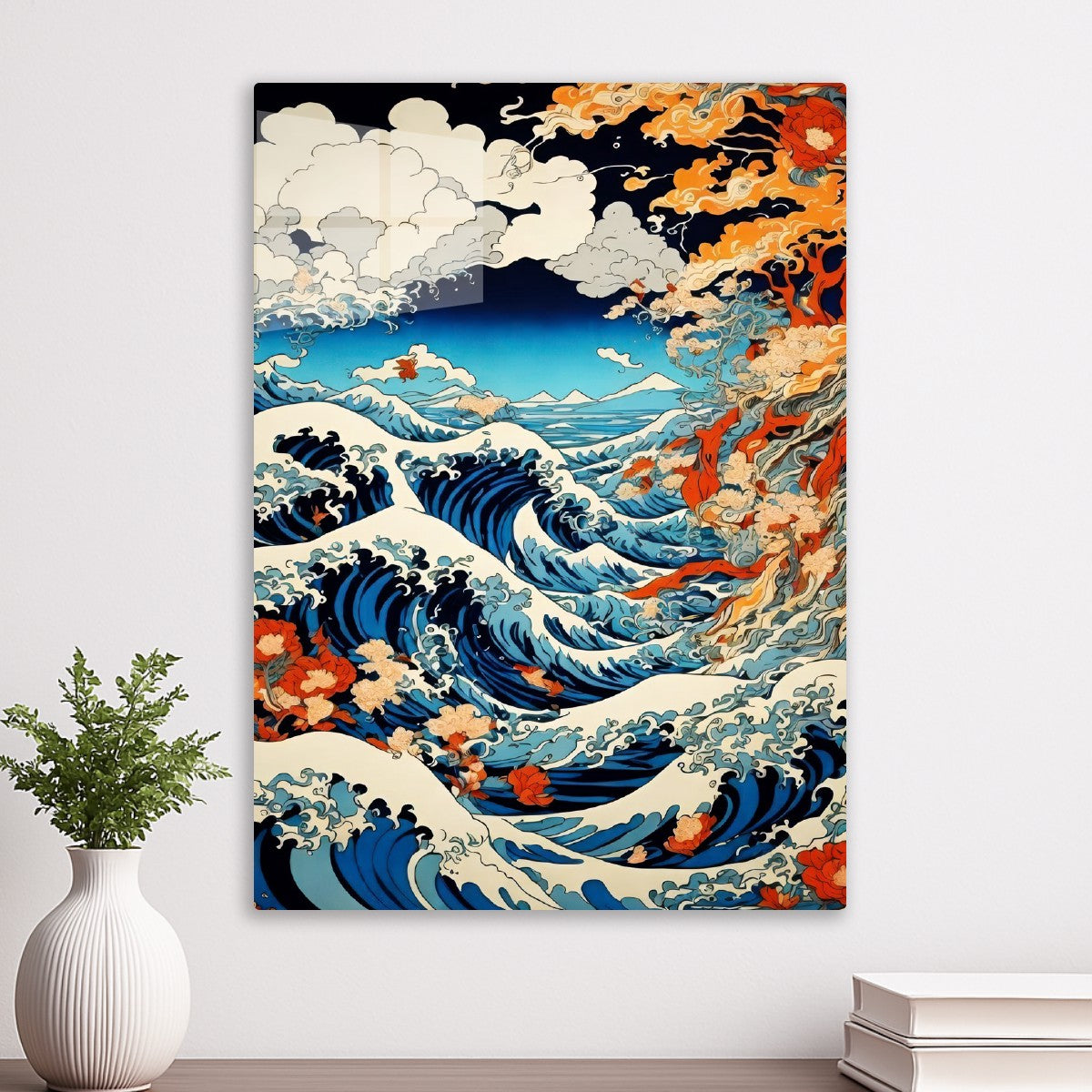 Ukiyo-e Style Ocean Waves