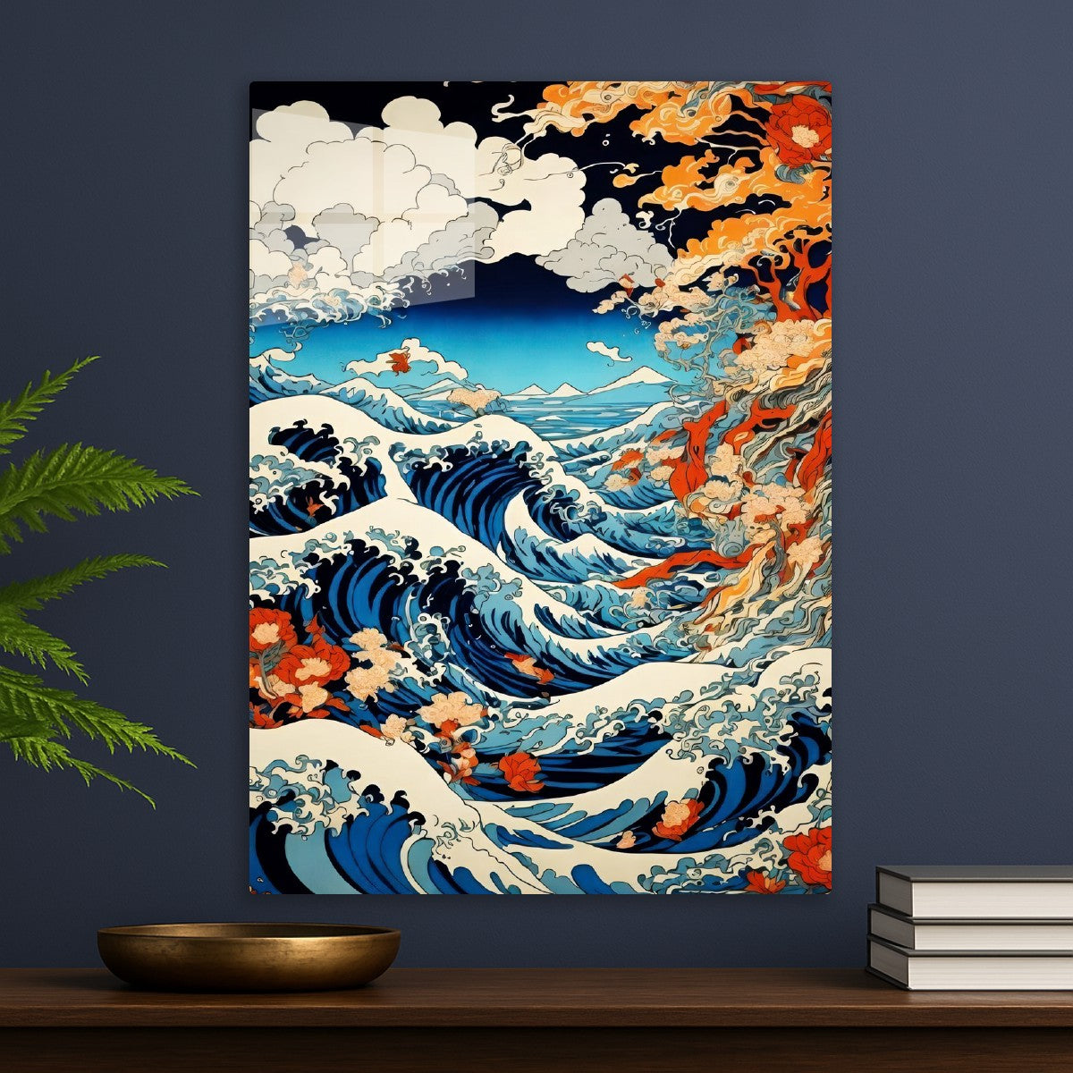Ukiyo-e Style Ocean Waves