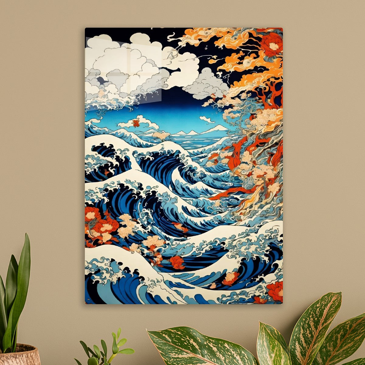 Ukiyo-e Style Ocean Waves