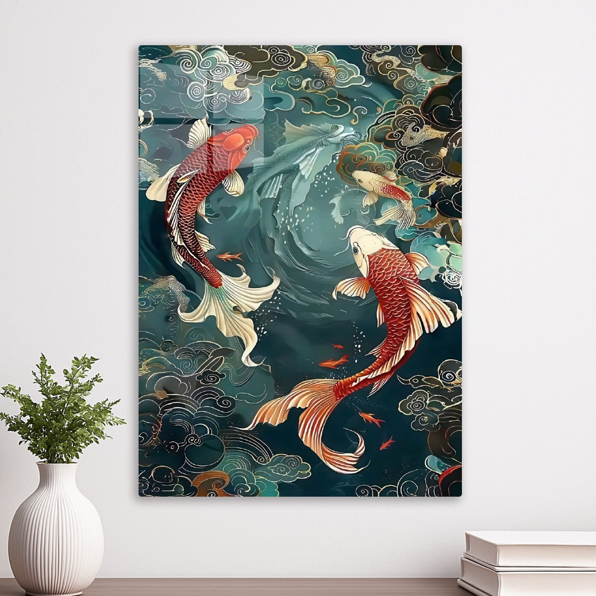 Koi Fish in Asian Art Style