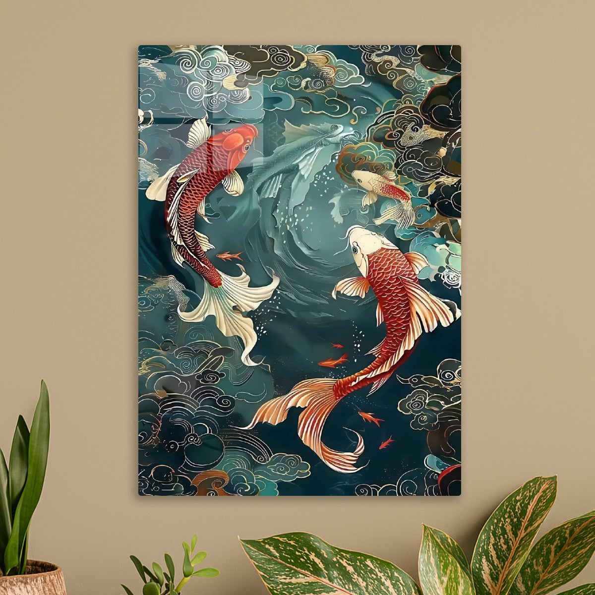 Koi Fish in Asian Art Style