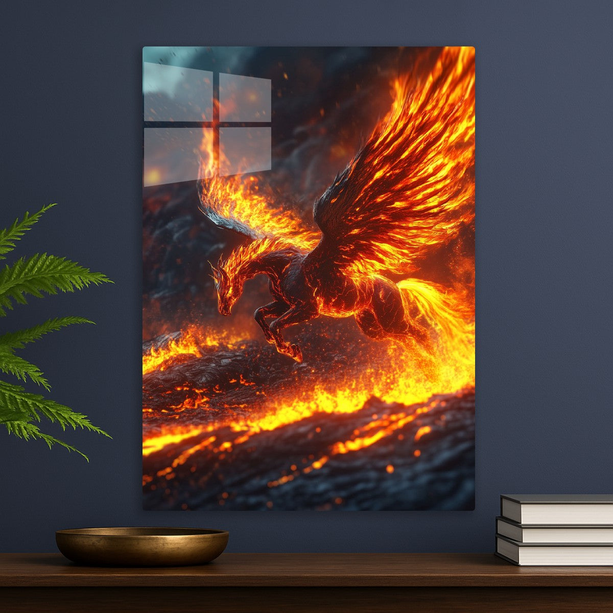 Fiery Pegasus in Flight