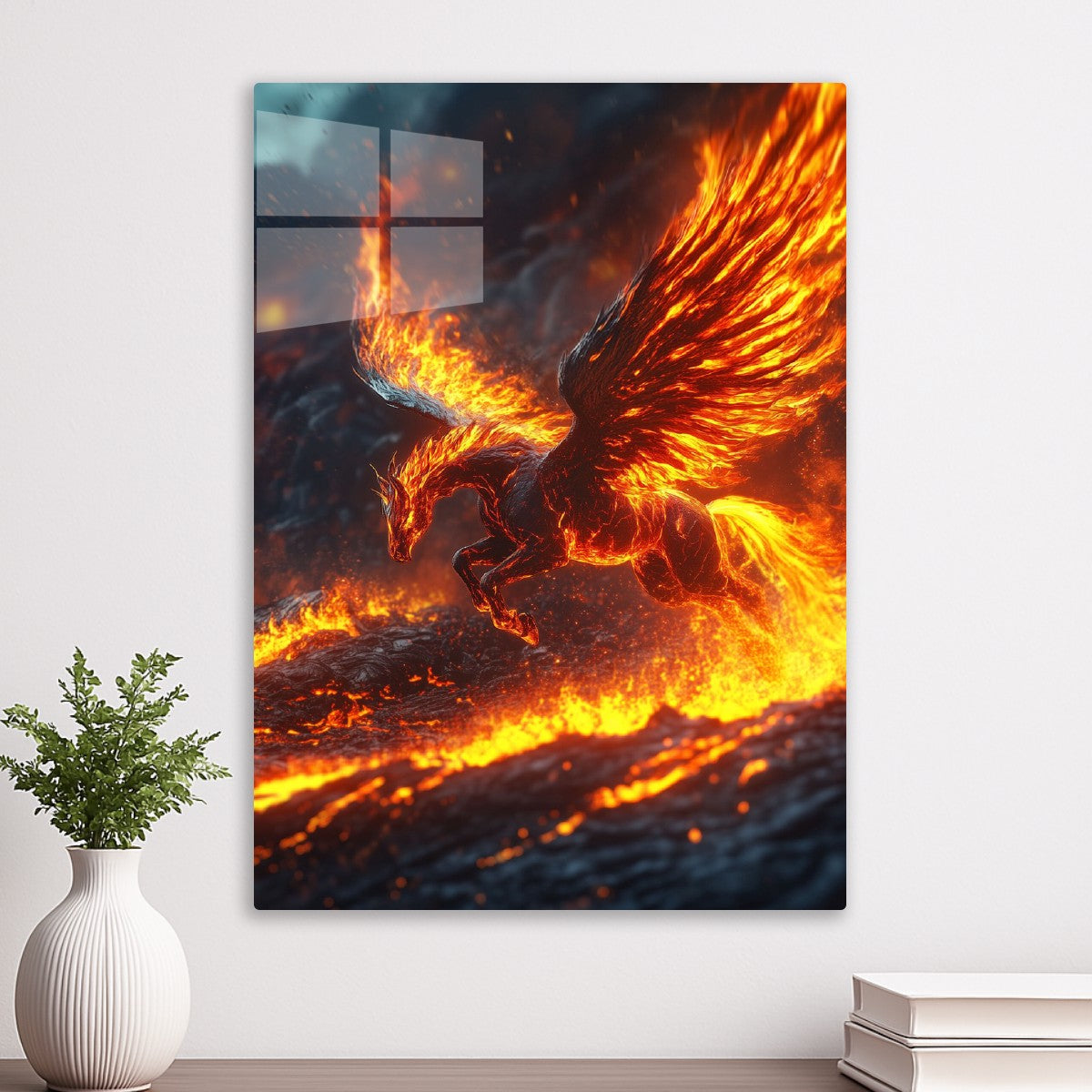 Fiery Pegasus in Flight